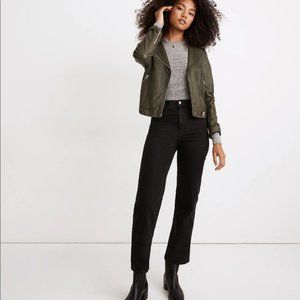 Madewell Slim Wide Leg High Rise Cropped Jeans in Lunar Wash